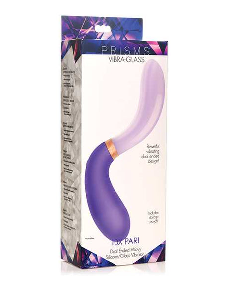 Prisms Vibra-Glass 10x Dual Ended Wavy Silicone/Glass Vibrator - Pari