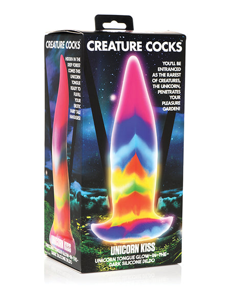 Creature Cocks Unicorn Kiss Silicone Tongue Dildo - Glow in the Dark
