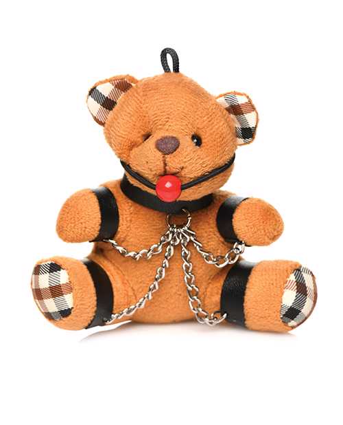 Master Series Gagged Teddy Bear Keychain - Burnt Orange