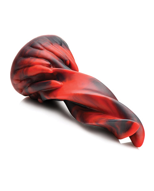 Creature Cocks Hell Kiss Twisted Tongues Silicone Dildo - Red/Black