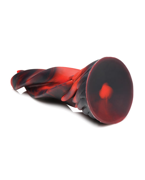 Creature Cocks Hell Kiss Twisted Tongues Silicone Dildo - Red/Black