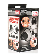 Size Matters 10X Rotating Silicone Nipple Suckers w/ 4 Attachments - Black