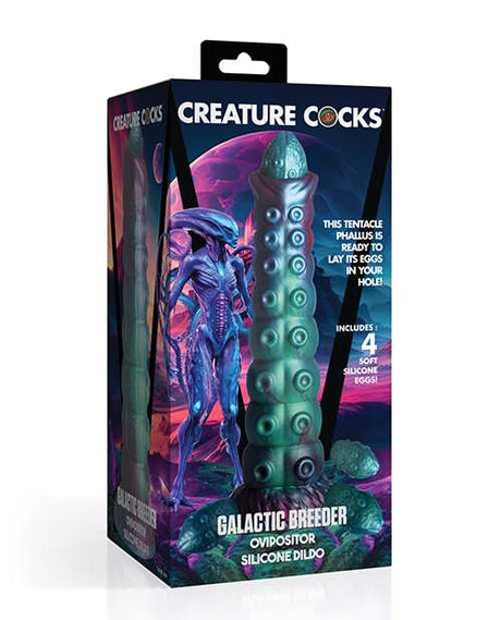 Creature Cocks Galactic Breeder Ovipositor Silicone Dildo w/Eggs - Multi Color