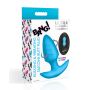 Bang! Rotating Vibrating Rechargeable Silicone Butt Plug with Remote - Blue