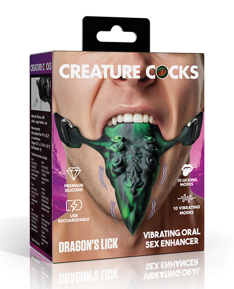 Creature Cocks Dragon's Lick Vibrating Tentacle Tongue - Green