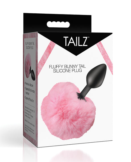Tailz Fluffy Bunny Tail Silicone Plug - Pink
