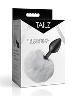 Tailz Fluffy Bunny Tail Silicone Plug - White