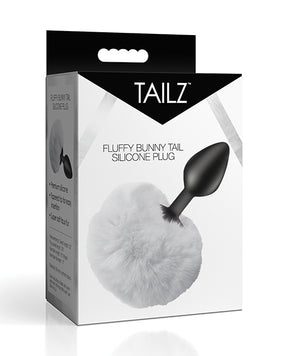Tailz Fluffy Bunny Tail Silicone Plug - White