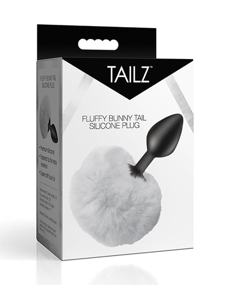 Tailz Fluffy Bunny Tail Silicone Plug - White