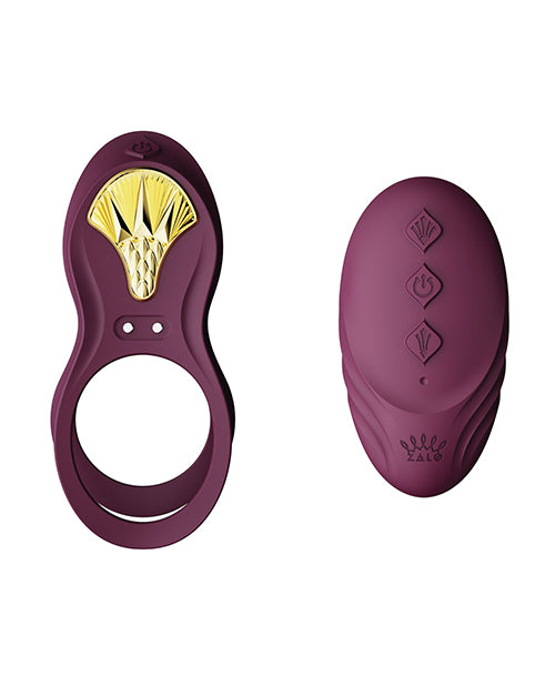 ZALO Bayek Vibrating Couples Ring w/Remote - Velvet Purple