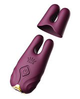 Zalo Nave Vibrating Nipple Clamps - Velvet Purple