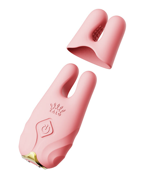 Zalo Nave Vibrating Nipple Clamps - Coral Pink