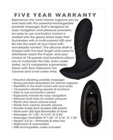 Zero Tolerance The Gentleman Rechargeable Silicone Vibrating Prostate Massager - Black