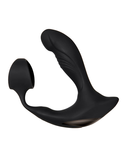 Zero Tolerance Strapped and Tapped Silicone Vibrating Prostate Stimulator with Remote Control - Black