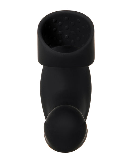 Zero Tolerance Strapped and Tapped Silicone Vibrating Prostate Stimulator with Remote Control - Black