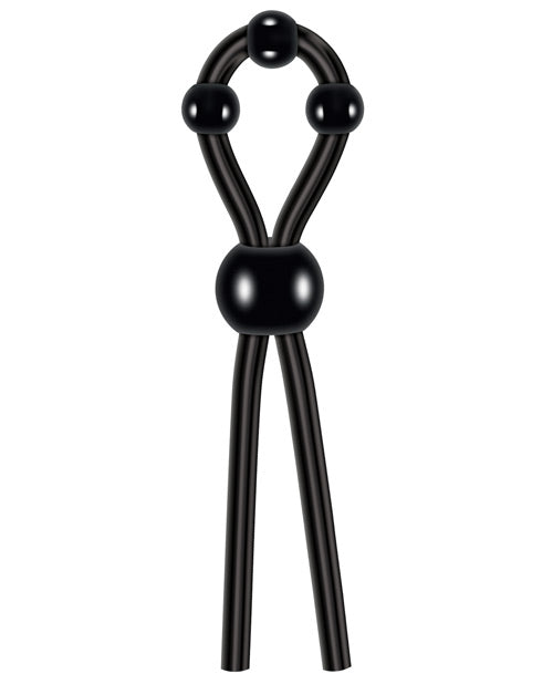 Zero Tolerance Ultimate Silicone Cock Tie with Adjustable Pleasure Beads - Black