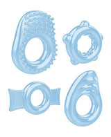 Zero Tolerance Ring A Ding Ding Cock Ring Kit (4 piece kit) - Blue
