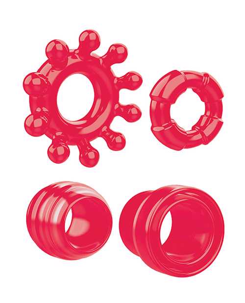 Zero Tolerance Ring the Alarm Cock Ring Kit (4 piece kit) - Red