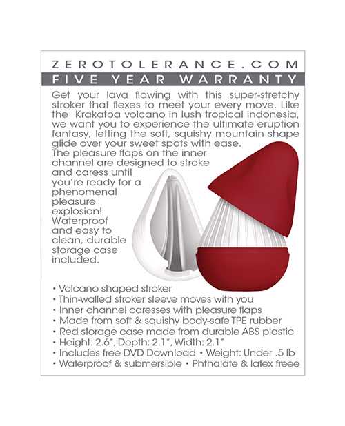 Zero Tolerance Krakatoa Volcano Stroker - White/Red