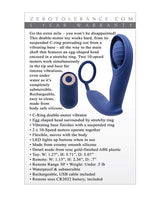 Zero Tolerance Extra Mile Rechargeable Silicone C-Ring Double Motor Vibrator with Remote Control - Blue