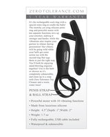 Zero Tolerance The Rechargeable Silicone Torpedo Vibrating Cock Ring - Black