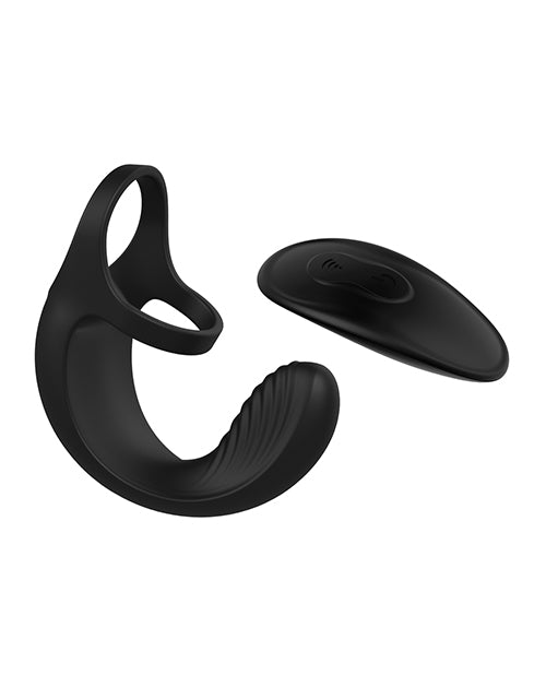 Zero Tolerance Vibrating Ball Cradle Silicone Rechargeable Cock Ring with Remote Control - Black