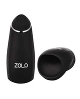 ZOLO Stickshift Squeezable Vibrating and Thrusting Rechargeable Male Stimulator - Black/Silver