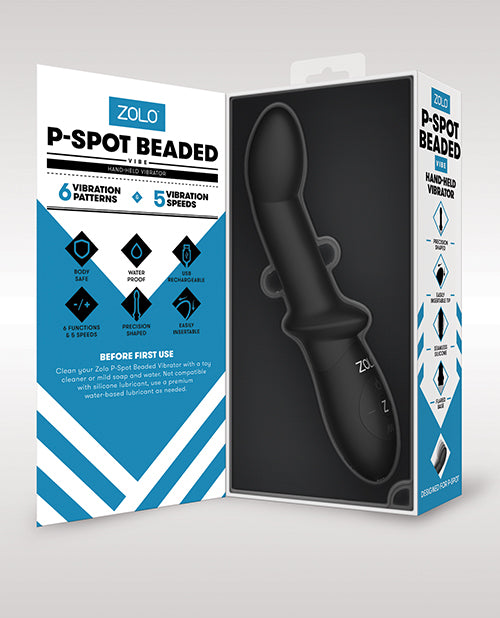 ZOLO P-Spot Beaded Silicone Rechargeable Anal Vibrator - Black